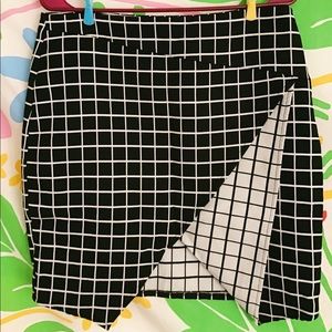 🏁 FOXIEDOX origami grid wrap skirt SIZE L 🎏